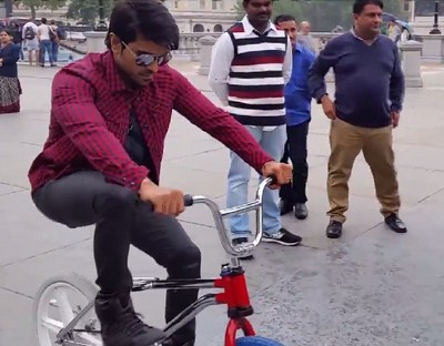 Ram Charan funny video at GAV shooting in London