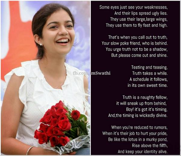 Swathi writes poem on Gossips and Co-Stars