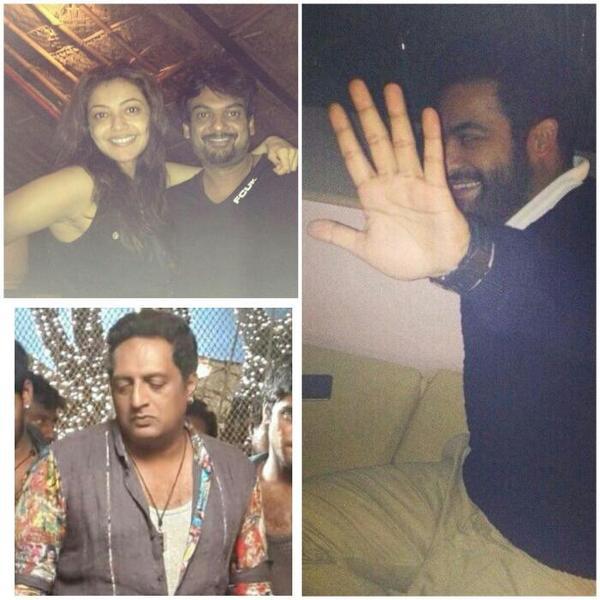 On Location Pic Jr NTR, Kajal Agarwal, Puri Jagannadh & Prakash Raj!