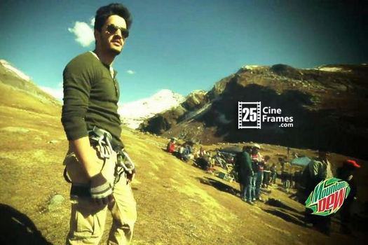 Akhil Akkineni seen with Arya for in a shooting process