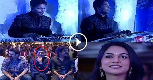 Allu Arjun Suprised to Sneha With His Song Chiranjeevi Shocked see the Reaction