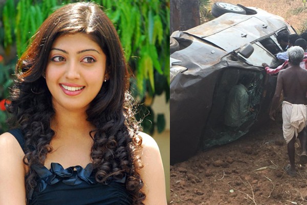 Pranitha's car overturns in Khammam, Escaped with injuries in Road Accident