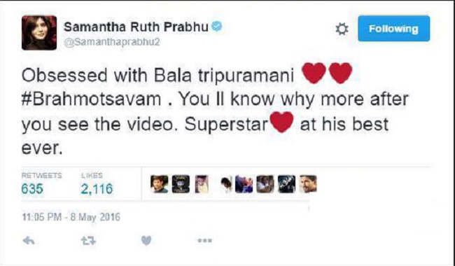 Samantha Deleted Tweet On Mahesh Babu