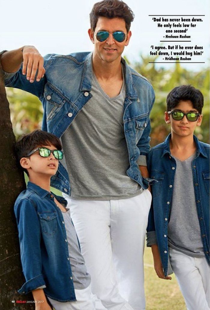 Hrithik recent Photo shoot with his Sons!!