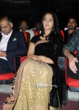 Anushka Black Saree Stills at Varna Audio Launch