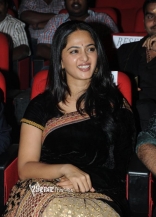 Anushka Black Saree Stills at Varna Audio Launch