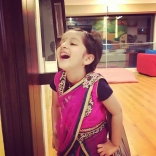 Mahesh Babu’s Daughter Sitara Ghattamaneni in Pink Saree New Latest Photos