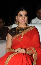 Samantha Red Saree Hot Stills at Son of Sathyamurthy Audio Launch Function