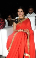 Samantha Red Saree Hot Stills at Son of Sathyamurthy Audio Launch Function