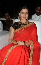 Samantha Red Saree Hot Stills at Son of Sathyamurthy Audio Launch Function