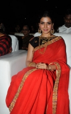 Samantha Red Saree Hot Stills at Son of Sathyamurthy Audio Launch Function