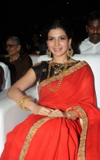 Samantha Red Saree Hot Stills at Son of Sathyamurthy Audio Launch Function