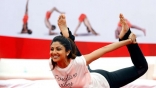 Yoga doing Photos by All Indian Actress Heroines Celebrities