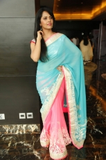 Anchor Anasuya Latest Pink Blue Saree HD Photos Stills Gallery Images