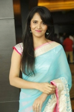 Anchor Anasuya Latest Pink Blue Saree HD Photos Stills Gallery Images