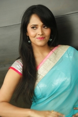 Anchor Anasuya Latest Pink Blue Saree HD Photos Stills Gallery Images