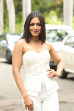 Catherine Tresa Latest HD Photos in White dress at Goutham Nanda teaser Launch Event