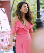 Priyanka Chopra Pink Dress ULTRA HD Photos Leaked 2017 Priyanka Chopra at 3rd Third Hollywood Film Sets Priyanka Chopra Pink Gown Hollywood Movie Images Stills Gallery