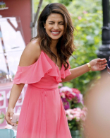 Priyanka Chopra Pink Dress ULTRA HD Photos Leaked 2017 Priyanka Chopra at 3rd Third Hollywood Film Sets Priyanka Chopra Pink Gown Hollywood Movie Images Stills Gallery