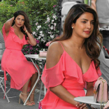 Priyanka Chopra Pink Dress ULTRA HD Photos Leaked 2017 Priyanka Chopra at 3rd Third Hollywood Film Sets Priyanka Chopra Pink Gown Hollywood Movie Images Stills Gallery