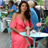 Priyanka Chopra Pink Dress ULTRA HD Photos Leaked 2017 Priyanka Chopra at 3rd Third Hollywood Film Sets Priyanka Chopra Pink Gown Hollywood Movie Images Stills Gallery