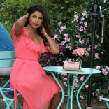 Priyanka Chopra Pink Dress ULTRA HD Photos Leaked 2017 Priyanka Chopra at 3rd Third Hollywood Film Sets Priyanka Chopra Pink Gown Hollywood Movie Images Stills Gallery