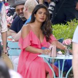 Priyanka Chopra Pink Dress ULTRA HD Photos Leaked 2017 Priyanka Chopra at 3rd Third Hollywood Film Sets Priyanka Chopra Pink Gown Hollywood Movie Images Stills Gallery