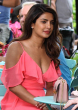 Priyanka Chopra Pink Dress ULTRA HD Photos Leaked 2017 Priyanka Chopra at 3rd Third Hollywood Film Sets Priyanka Chopra Pink Gown Hollywood Movie Images Stills Gallery