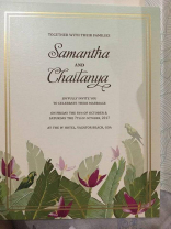 Samantha Prabhu Naga Chaitanya Marriage Wedding Invitation Card HD Photos