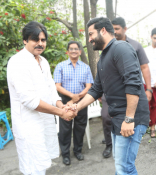 Jr NTR Trivikram NTR28 Pawan Kalyan at Movie Launch Event Photos Images HD Gallery