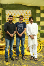 Jr NTR Trivikram NTR28 Pawan Kalyan at Movie Launch Event Photos Images HD Gallery