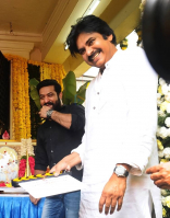 Jr NTR Trivikram NTR28 Pawan Kalyan at Movie Launch Event Photos Images HD Gallery